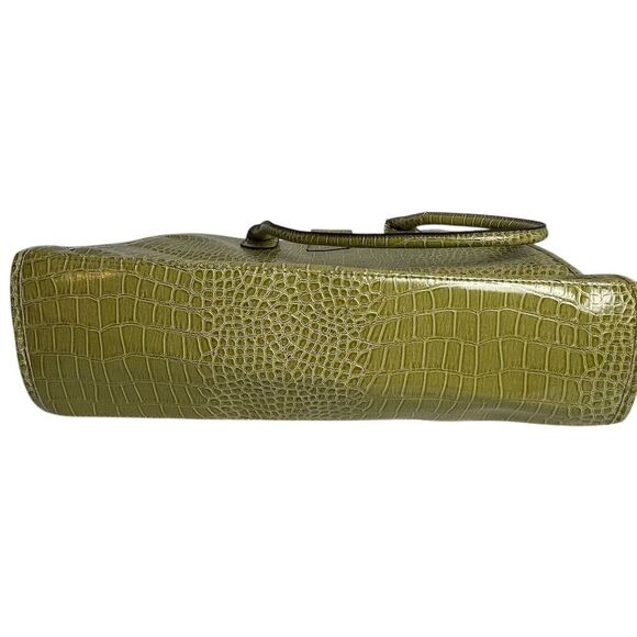 Treviso Green Faux Crocodile Embossed  Laptop Bag - Picture 6 of 15